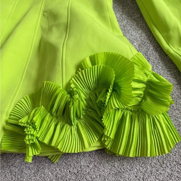 Acler HAMPSTEAD BLAZER DRESS structured neon green designer sz 4 new mrsp$550 - Picture 15 of 16